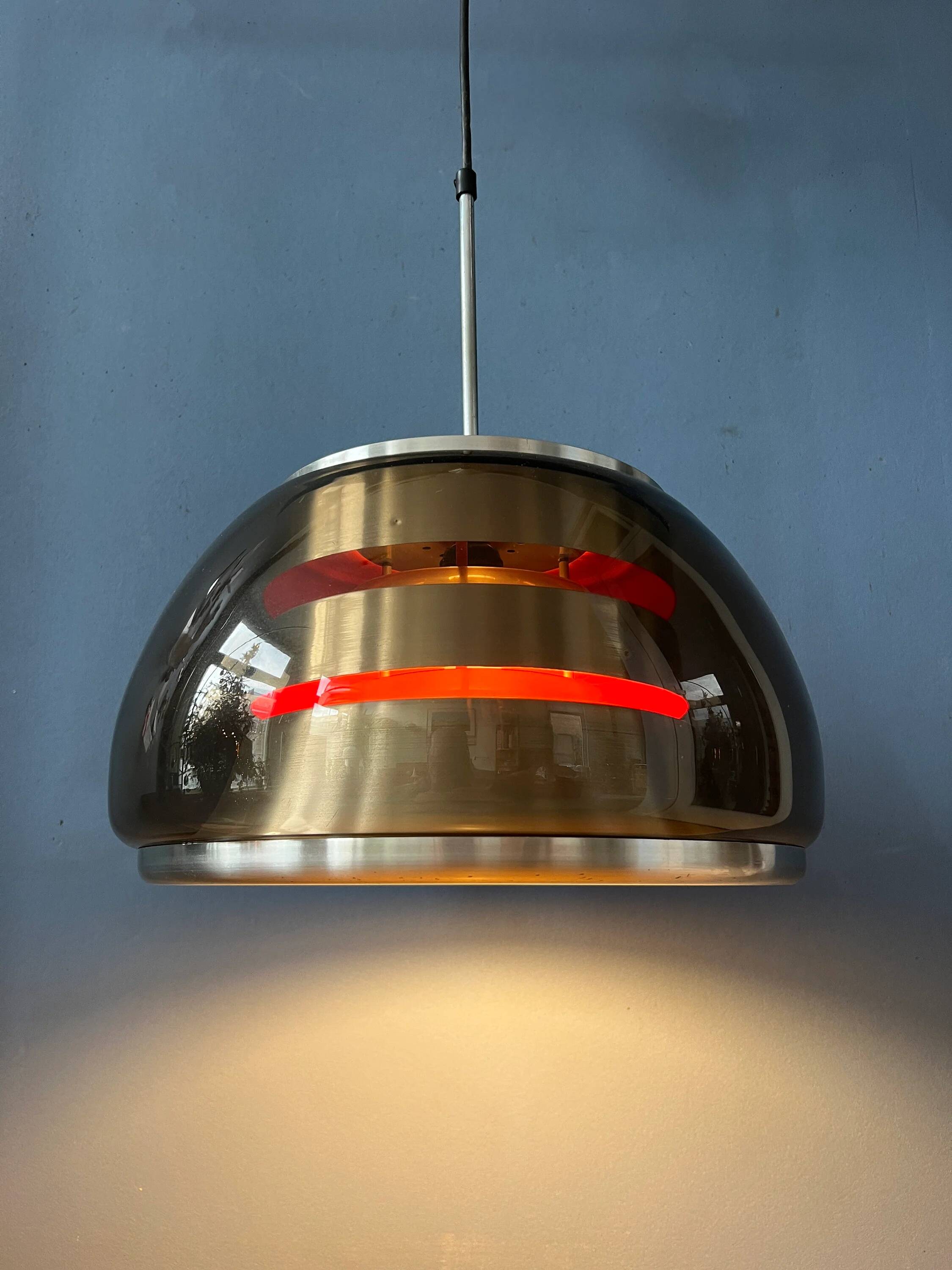 Suspension Space Age mid-century in smoked glass