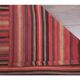 Vintage Turkish hand-knotted wool cotton red kilim runner rug 75x312