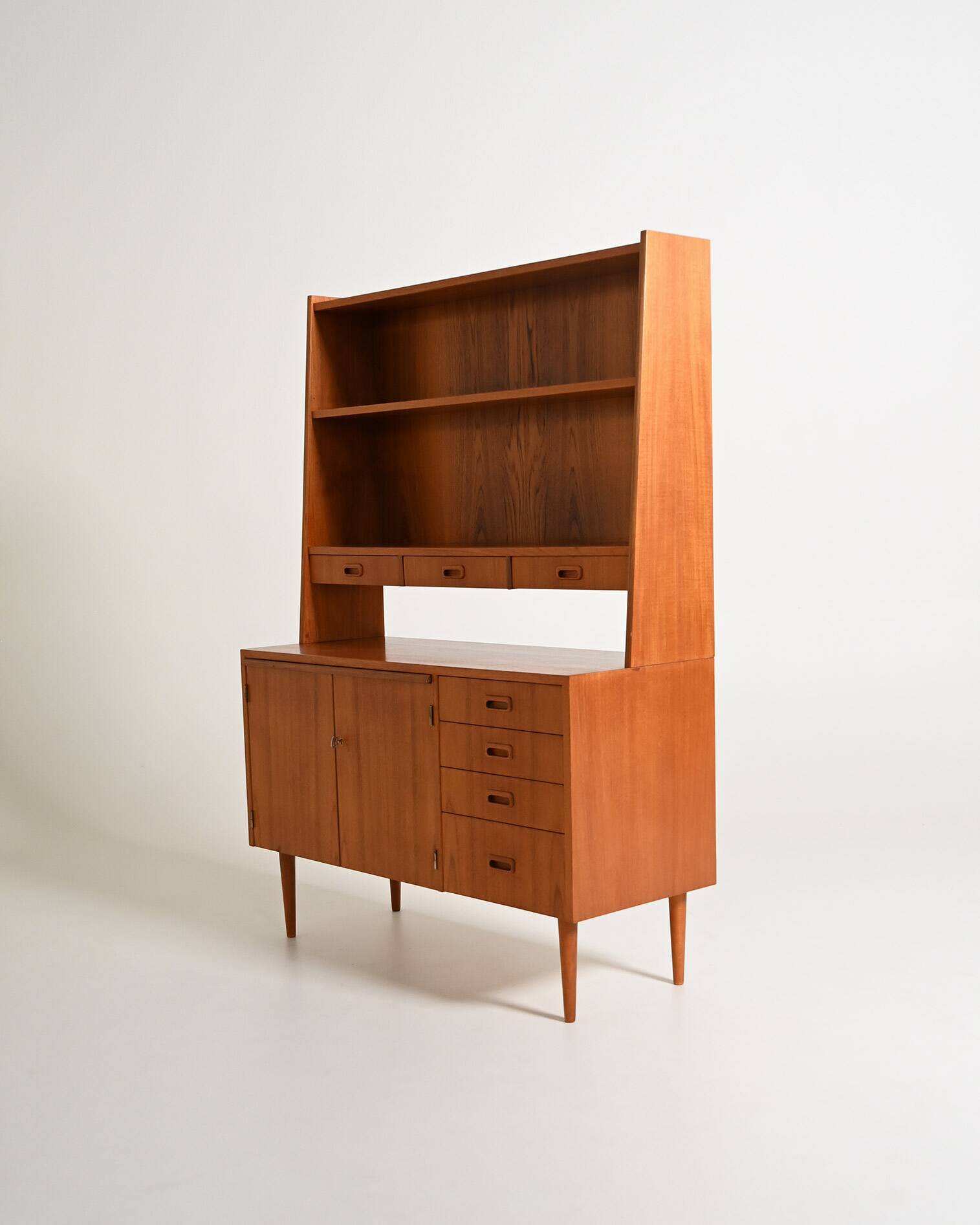 Teak bookcase with writing desk, Scandinavian production, 1960s