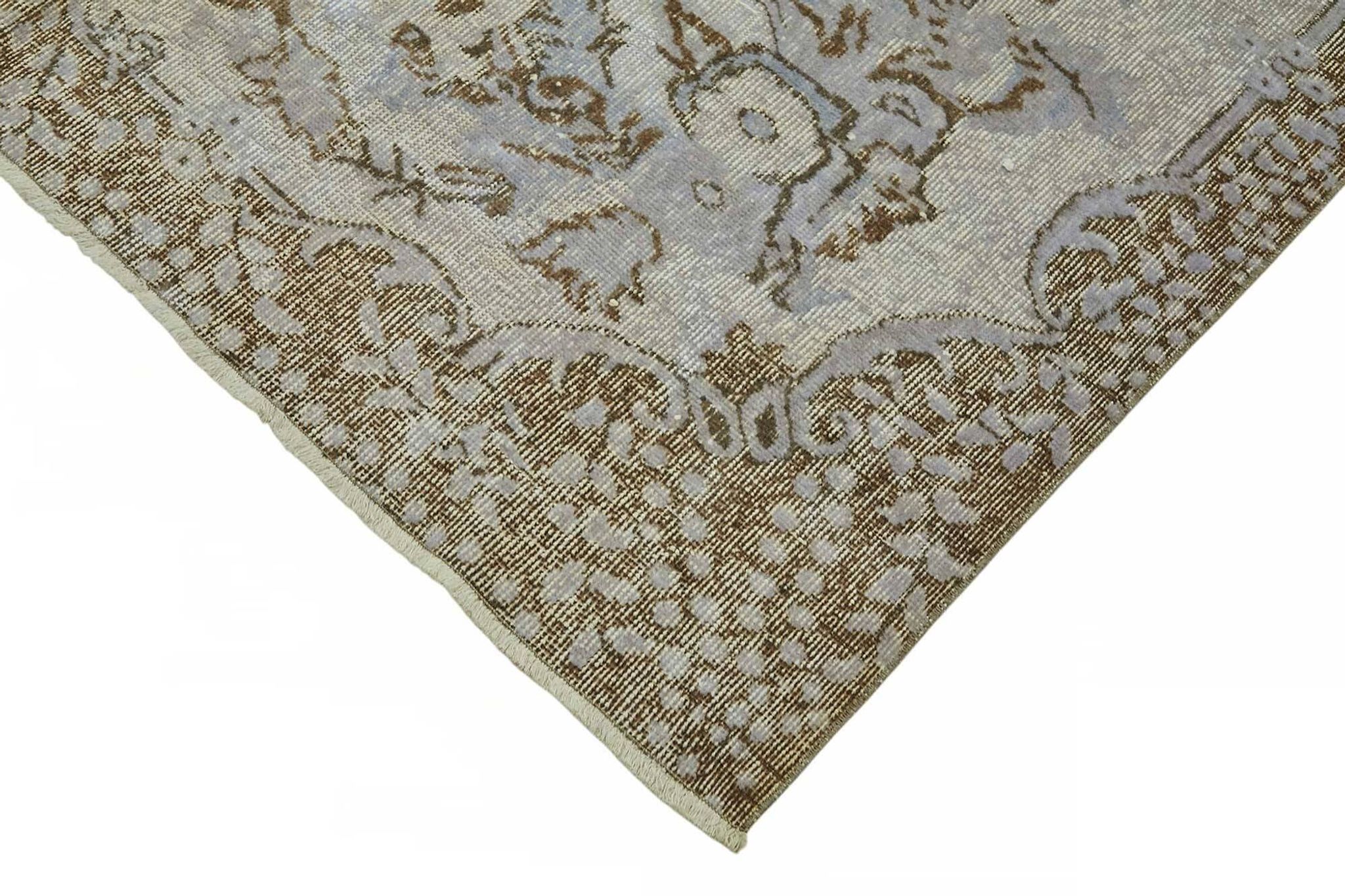 Overdyed Wool Vintage Handmade Carved Rug 178 cm x 275 cm
