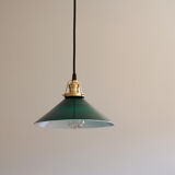 Hanging lamp in green opaline glass