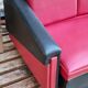 Vintage Sofa Bench in red and black skaï