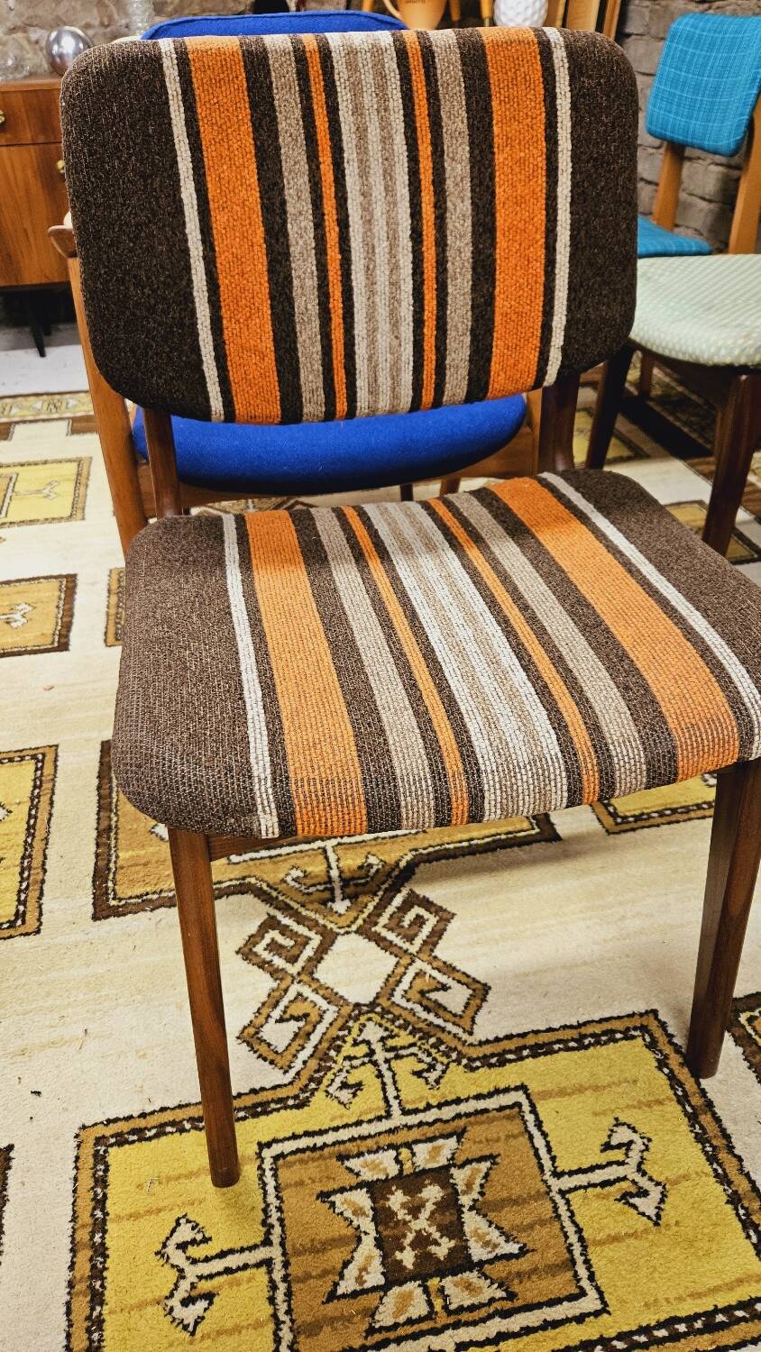Set of 6 mismatched 1960s Scandinavian chairs