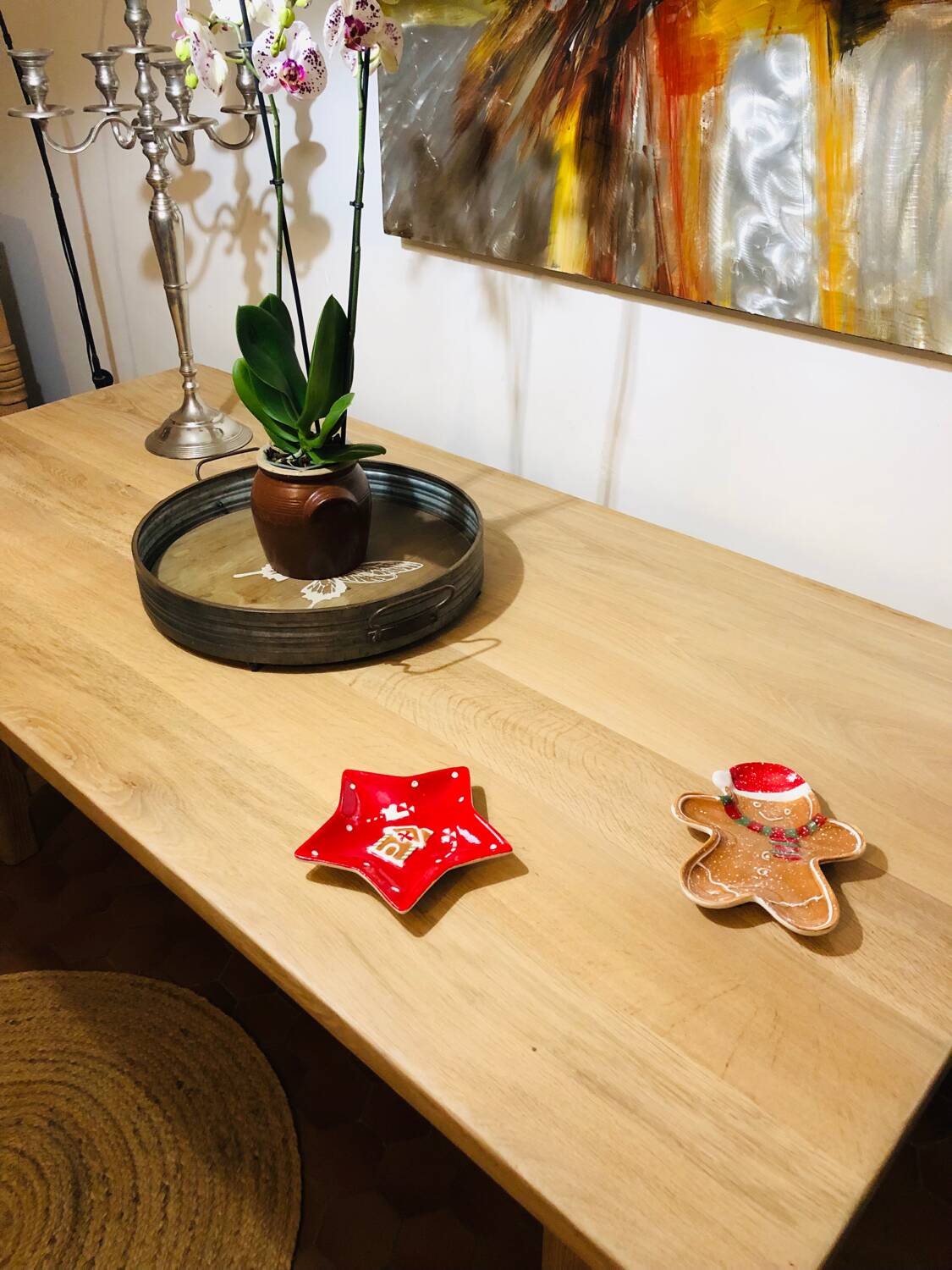 Solid oak farmhouse table