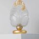 Vintage Murano glass table lamp – leaf-shaped glass with a gold metal base – Italy 1980s