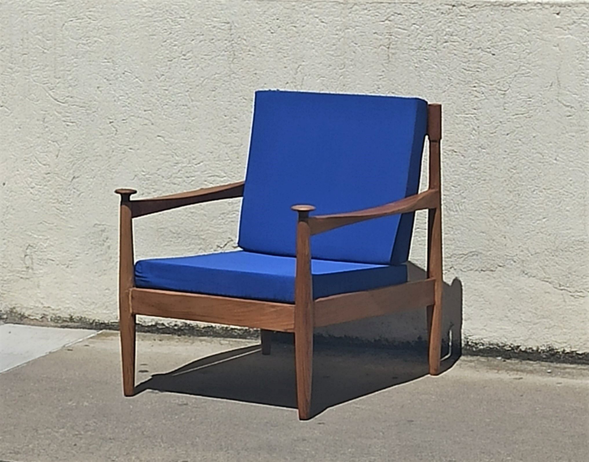Pair of scandinavian armchairs 50s solid teak