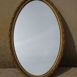 Louis XVI style golden medallion mirror, 63x41 cm