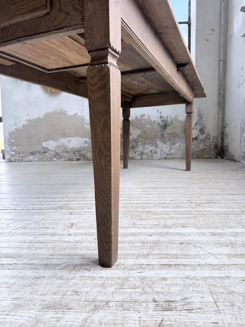Solid oak farmhouse table with extensions (190-280cm) 1950