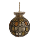 Suspension globe vintage effet vitraux