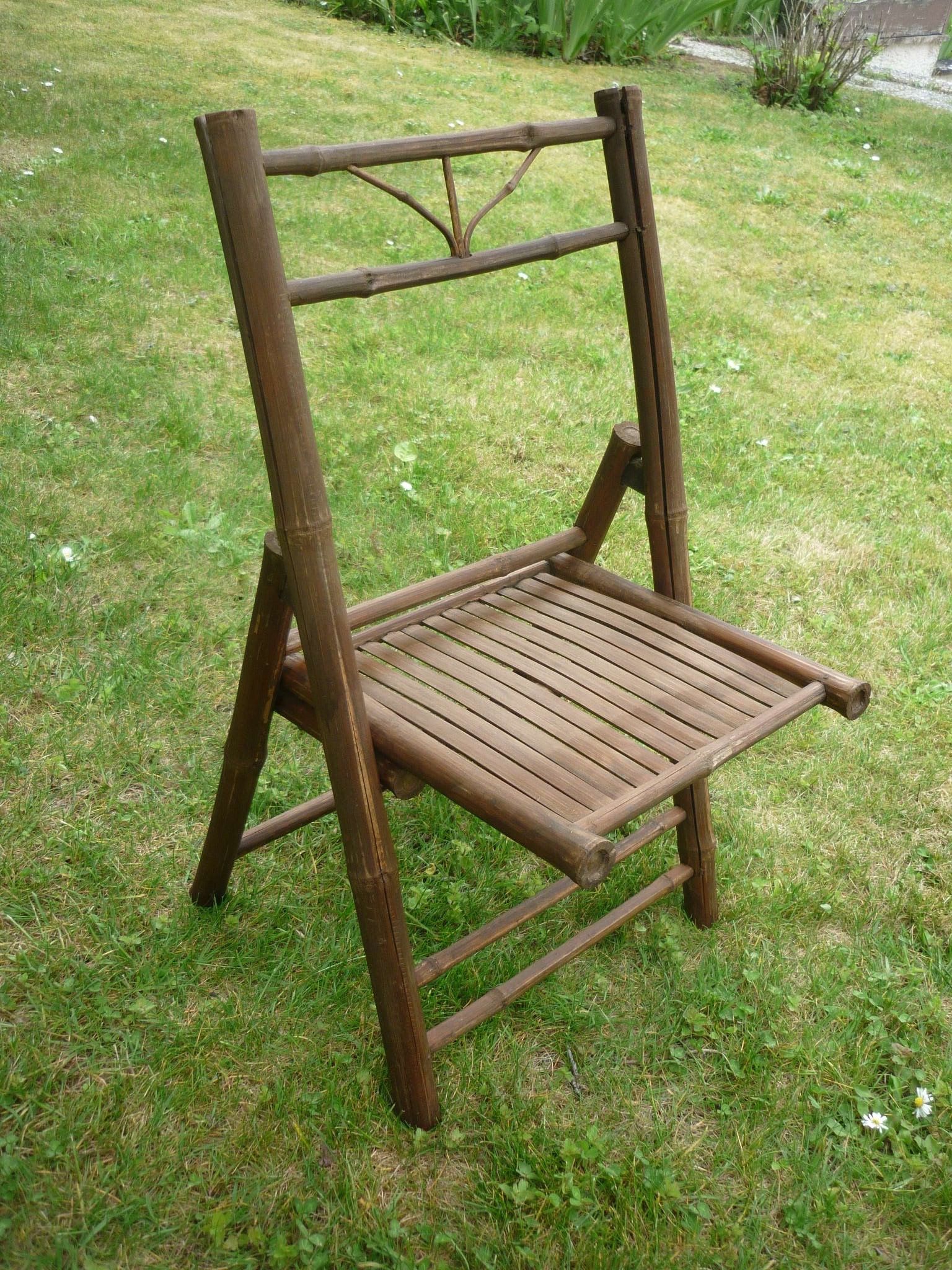 Chaise pliante enfant en bambou