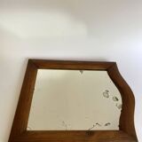 Miroir glace ancienne, bois chapeau de gendarme