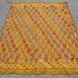 Tapis kilim jaune fait main