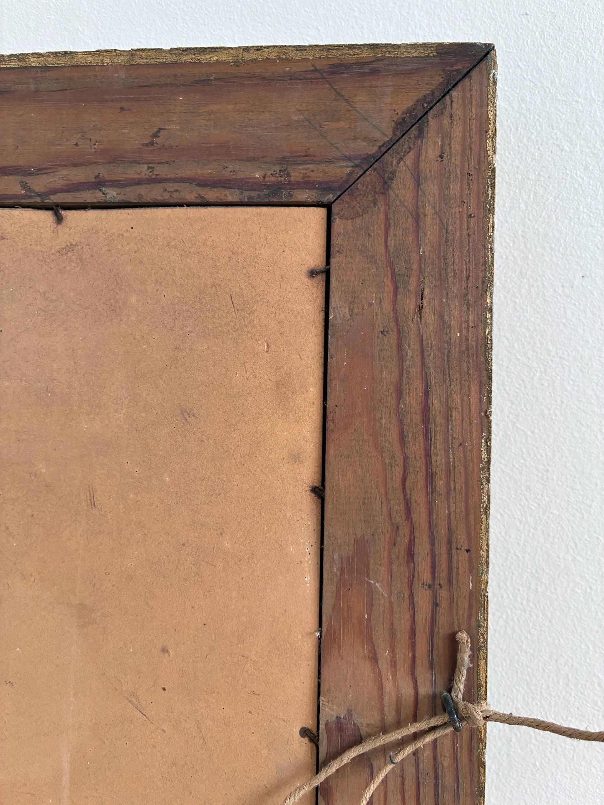 Antique French giltwood wall mirror in gold