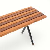 Metal and wood bench, 1950s