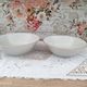 Set of 2 pull-out salad bowls in porcelain Bavaria beige bordered gold model Jutta