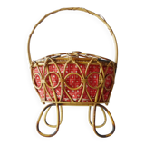 Adorable Italian worker vintage bamboo rattan 1950s