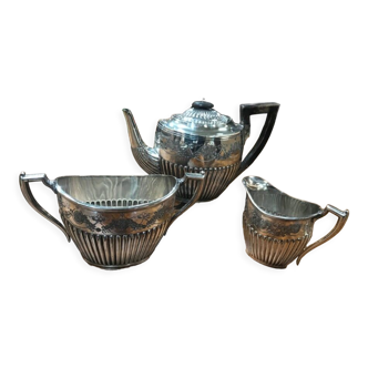 English silver metal tea set