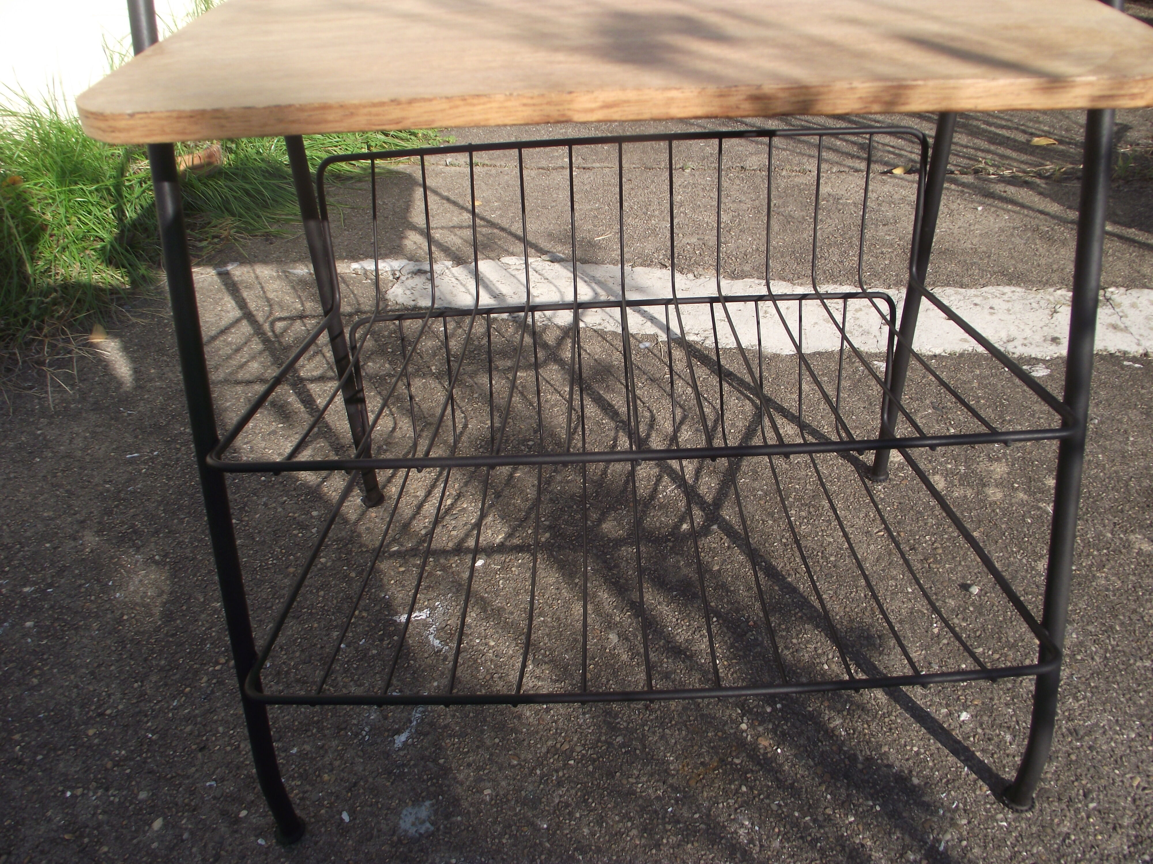60s side table metal and wood