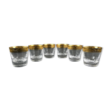 6 old fashion whiskey glasses in Saint Louis crystal thistle model
