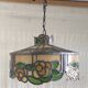 Tiffany-style glass and lead suspension - mid 20th century.