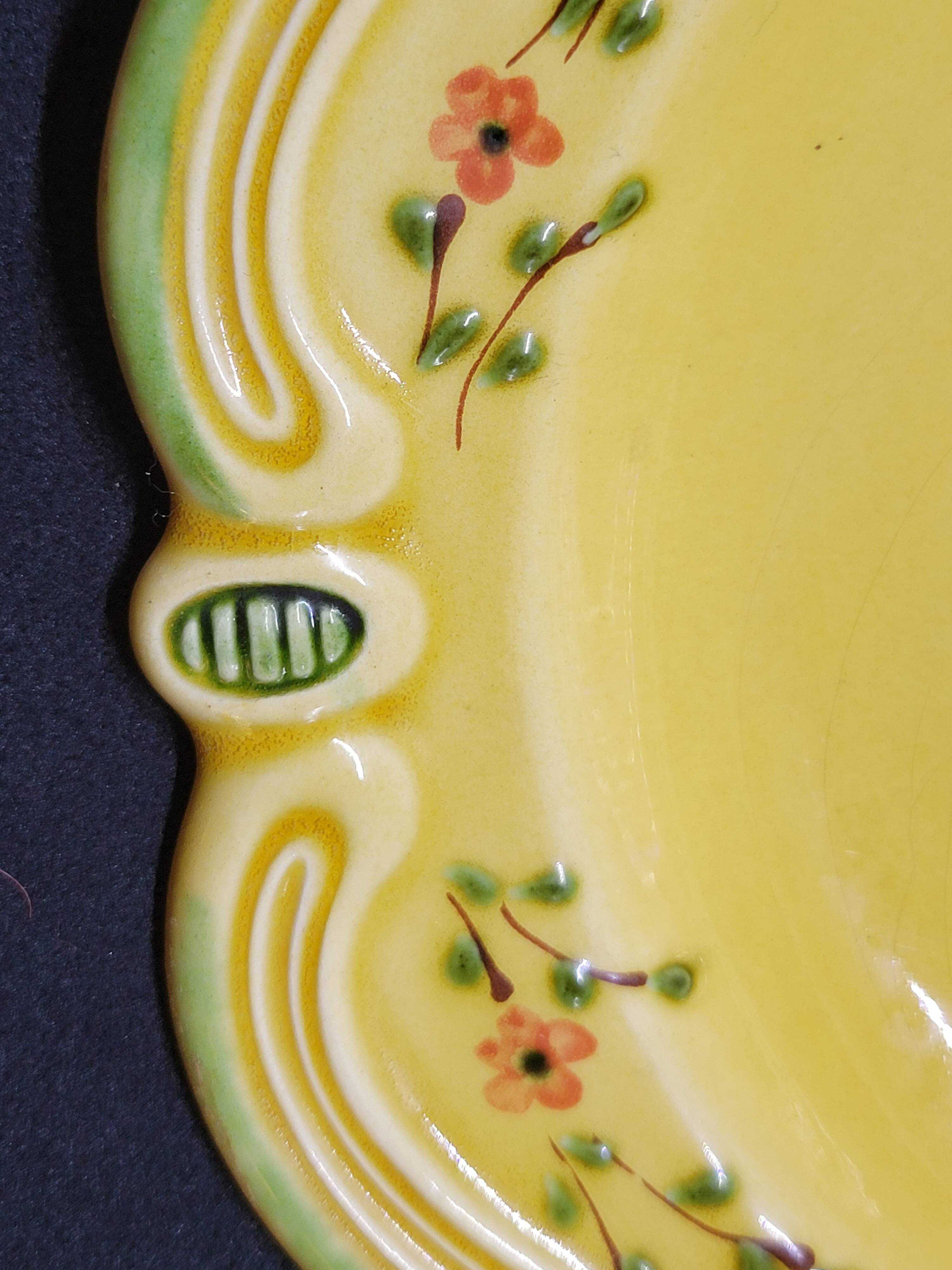 Provençal earthenware by Poet Laval France Vintage Deep Plate