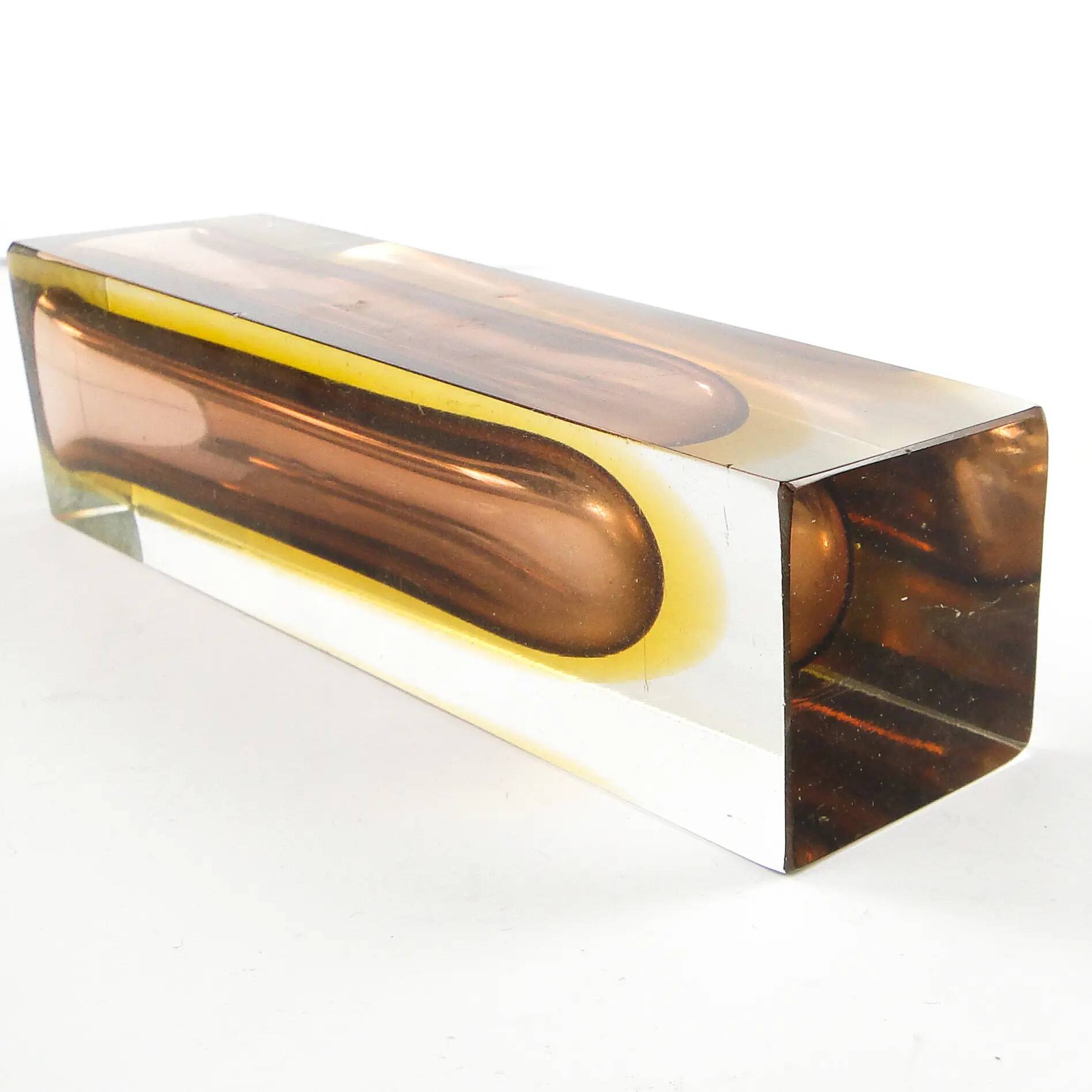 Sommerso mid-century modern vase, glass, designed by F. Poli, Italy, 1950s