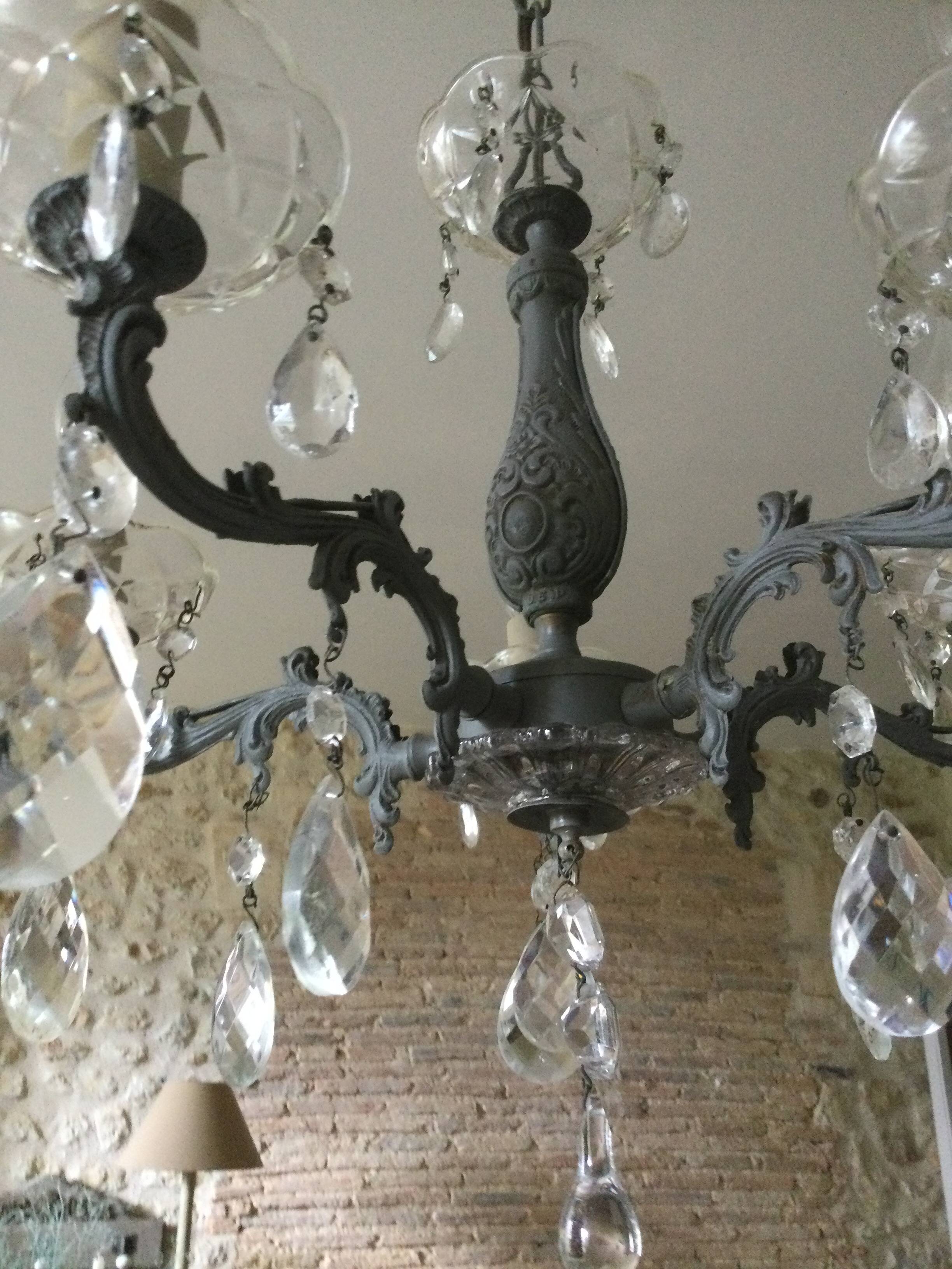 Antique chandelier with pendants