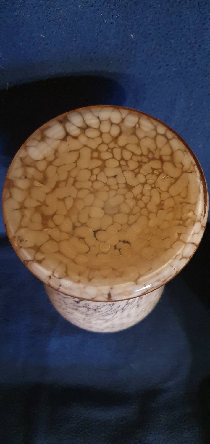 Pink and gold blown glass vase