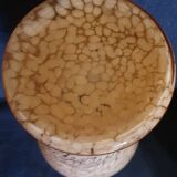 Pink and gold blown glass vase