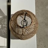 Rattan pendant lamp in the shape of bell D25 H28