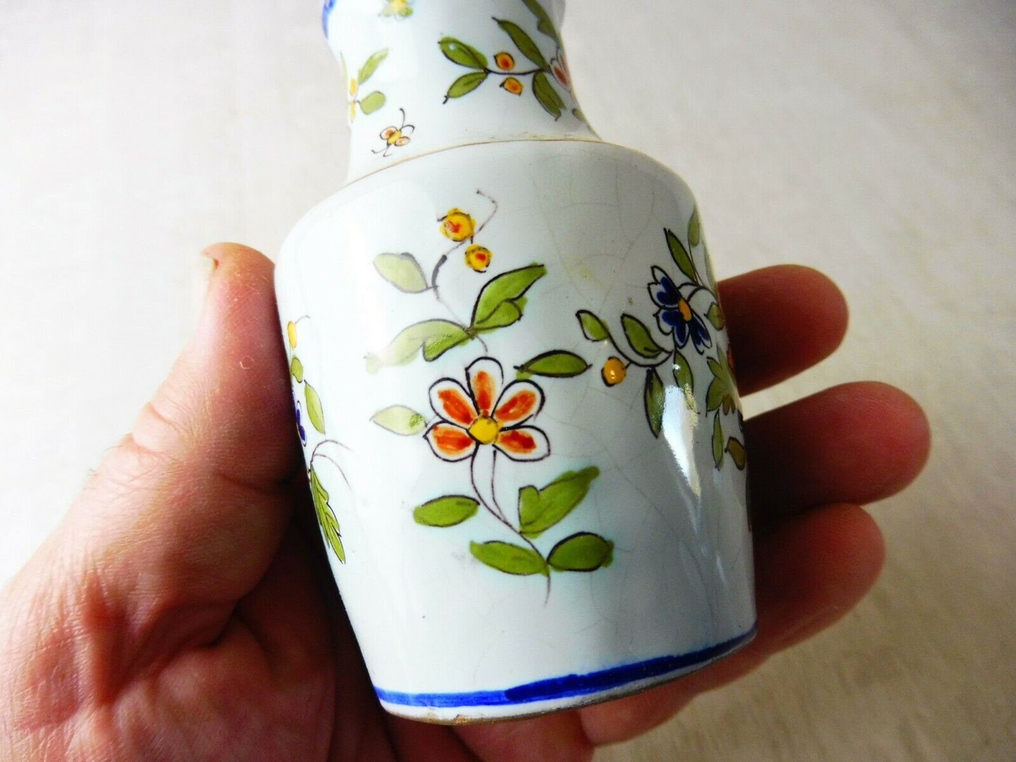 Ancien vase décor fleurs, Foumaintreaux Gabriel