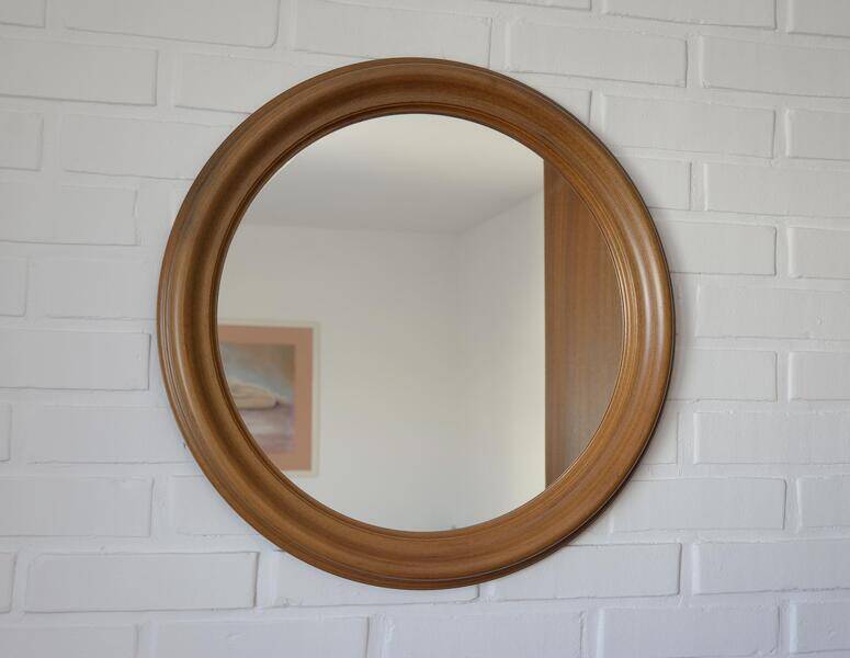 Large vintage wooden bathroom set / mirror with shelf / towel rack