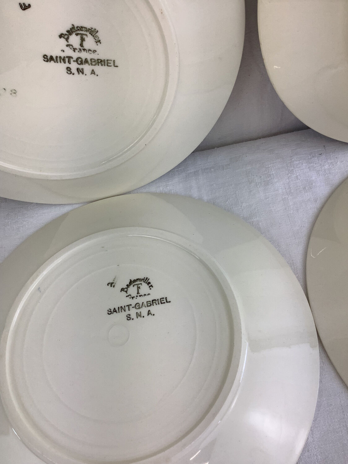 6 Vintage flat plates made in france Badonviller