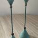 Pair of vintage brass and metal candlesticks