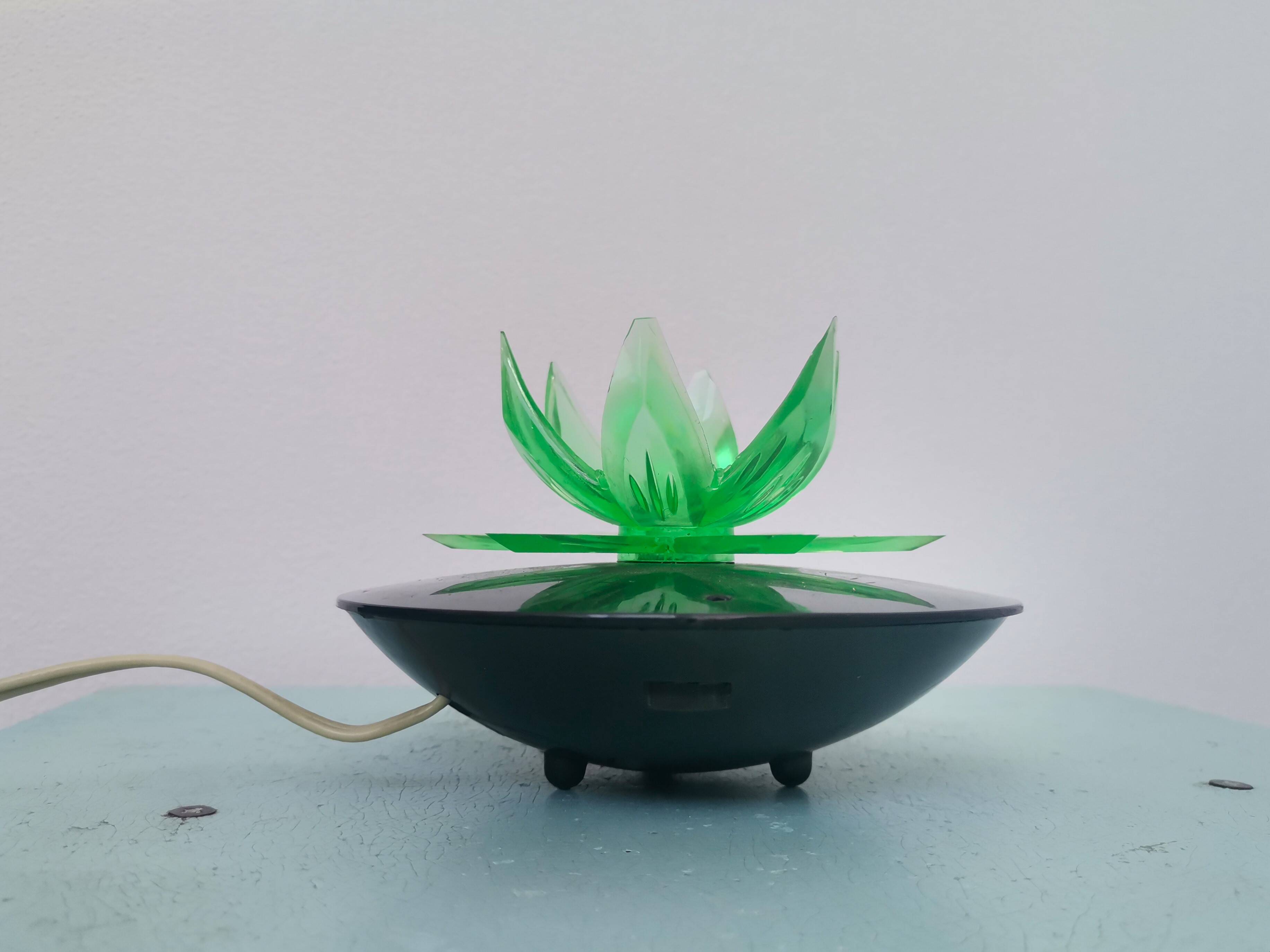 Green Water Lily Lotus Flower Night Light Lamp, Eastern Europe