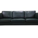 Vintage danish three seater leather sofa