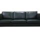 Vintage danish three seater leather sofa