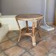 Table en rotin arqué et cannage 1970