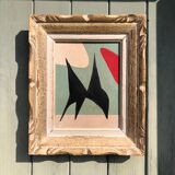 Abstract painting on wood panel