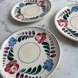 3 small hand-painted dessert plates from Sarreguemines
