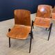 Ensemble de 4 chaises Galvanitas S22 chêne Pays-Bas années 70