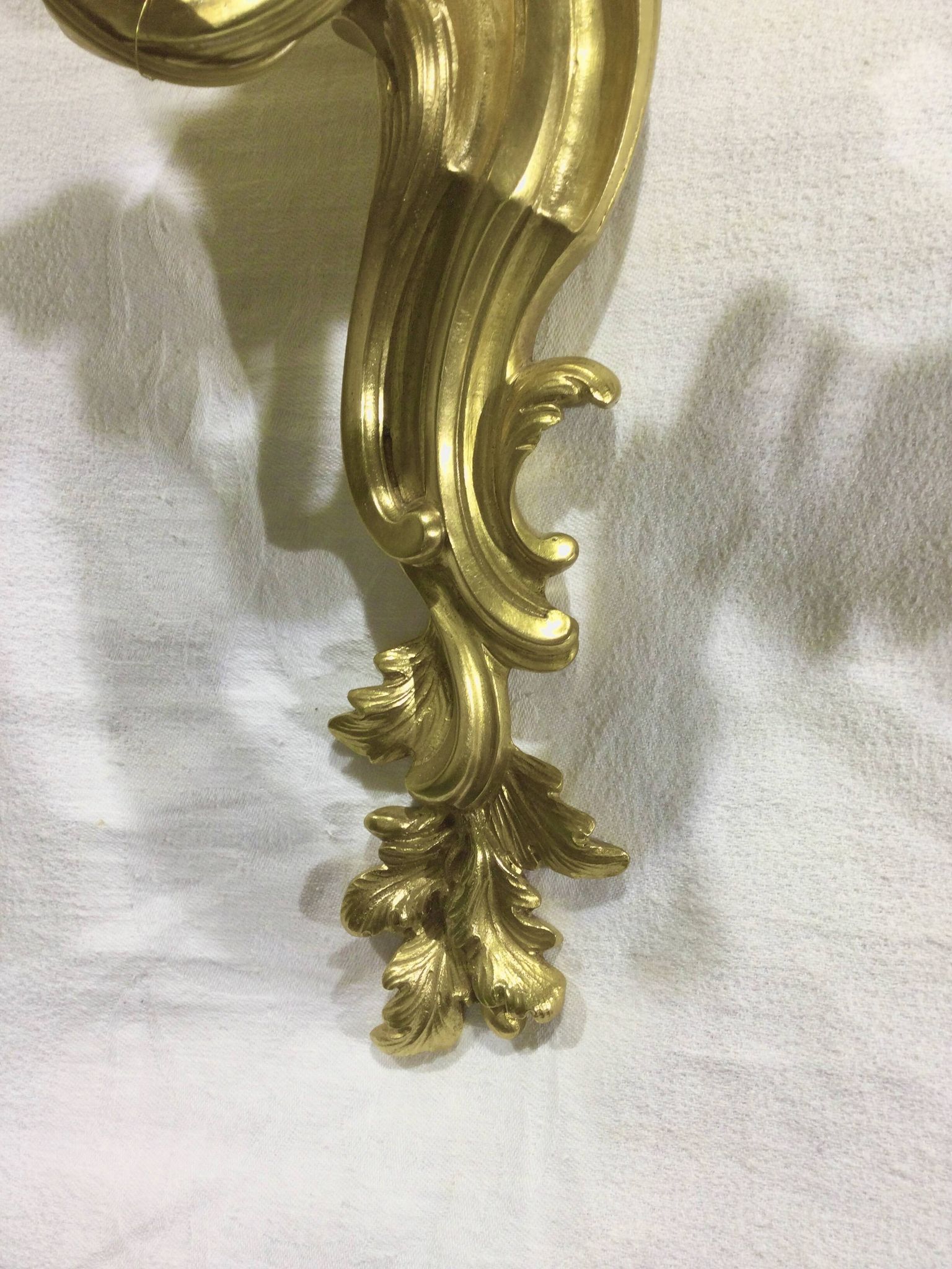 Pair of sconces Bronze 3 lights Louis XV