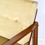 Fauteuil Vintage en Velours Olive, Années 70