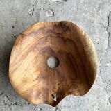 Small pendant light in corrugated teak leaf (Small D:30 H:20)