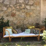 Rattan twin beds