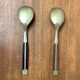 Mid-century brass and teak spoons, 1960s, set of 2