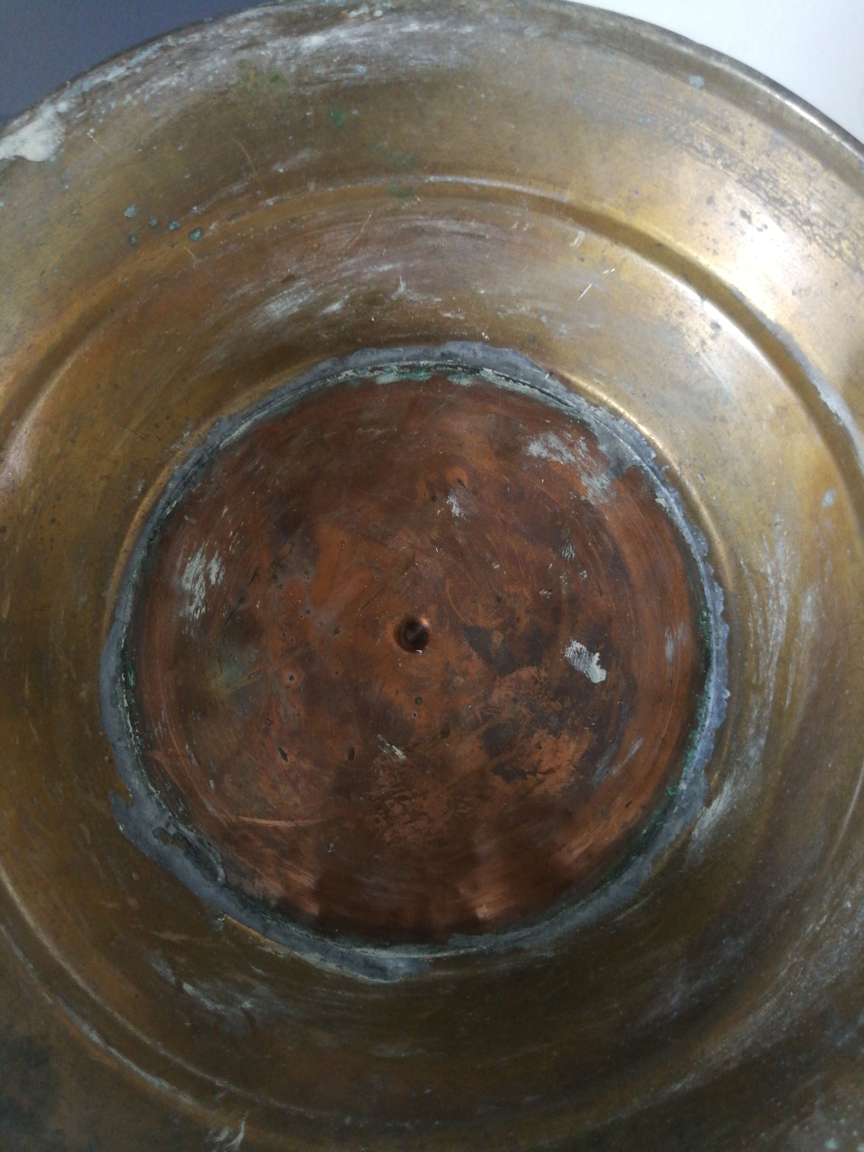 Copper and brass bucket