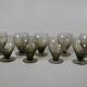 Ensemble de 9 petits verres à liqueur design art déco en verre fumé années 30-40