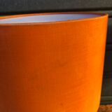 Pair of lamps 1970s Earthenware Rosenthal lampshade orange