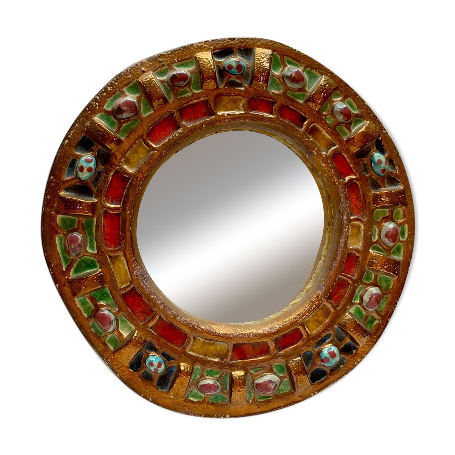 Large ceramic mirror Roger Guérin